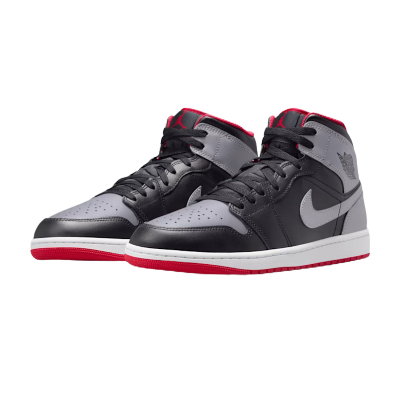 Air Jordan 1 Mid “Black Cement Grey Fire Red“