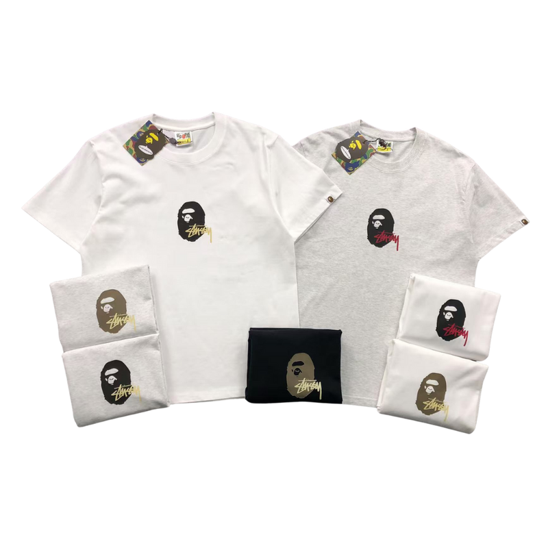 Camiseta Bape × Stussy "By A Bathing Ape"