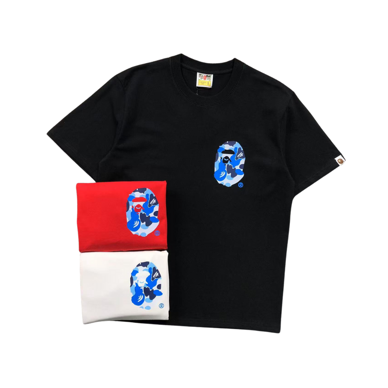 Camiseta Bape × Stussy "Blue Camo"