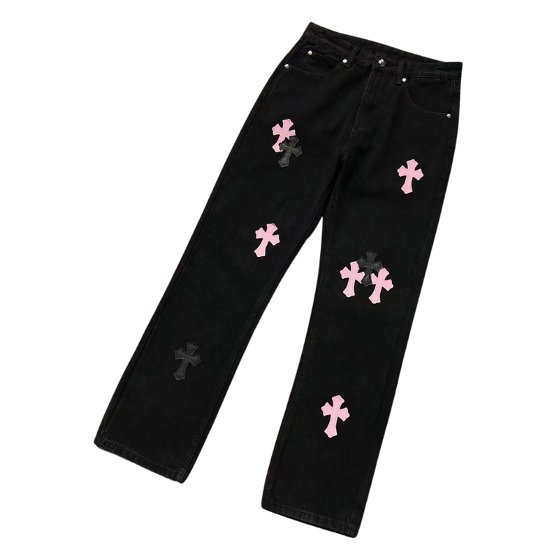 Calça Chrome Hearts "Pink Black"