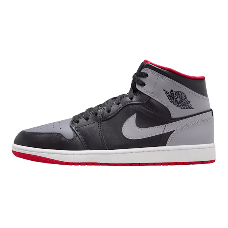 Air Jordan 1 Mid “Black Cement Grey Fire Red“