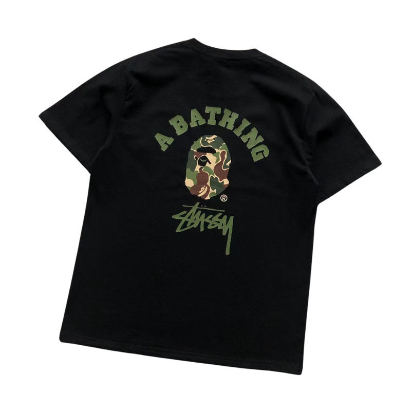 Camiseta Bape × Stussy "Camo"