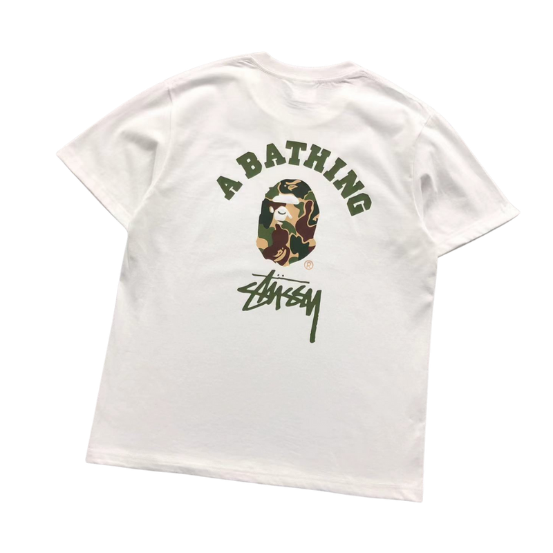 Camiseta Bape × Stussy "Camo"