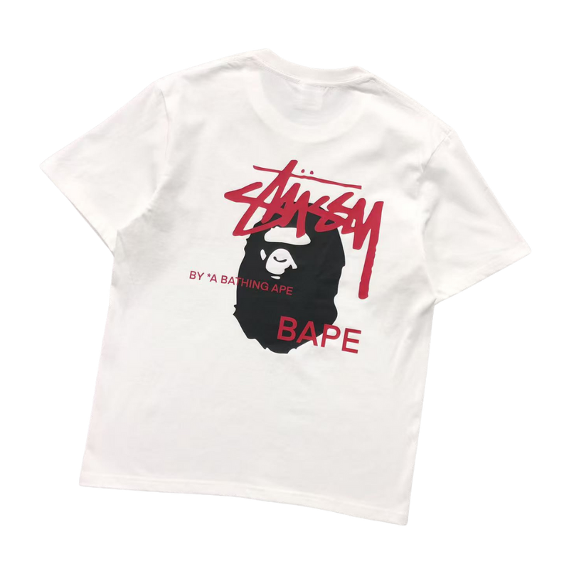 Camiseta Bape × Stussy "By A Bathing Ape"